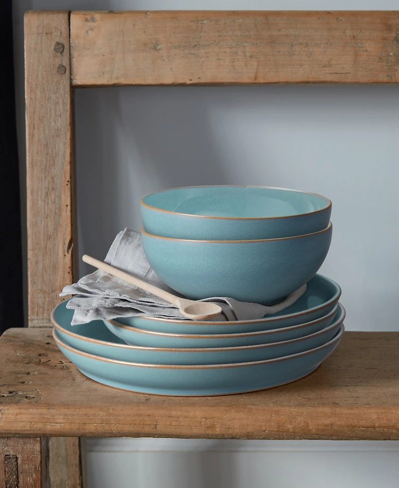 Denby Azure Coupe Medium Plates, Set of 4