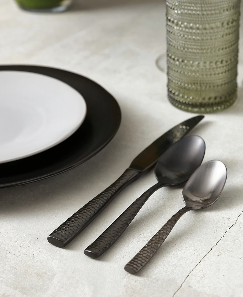 Fortessa Lucca Faceted 20-Piece Flatware Set, Service for 4