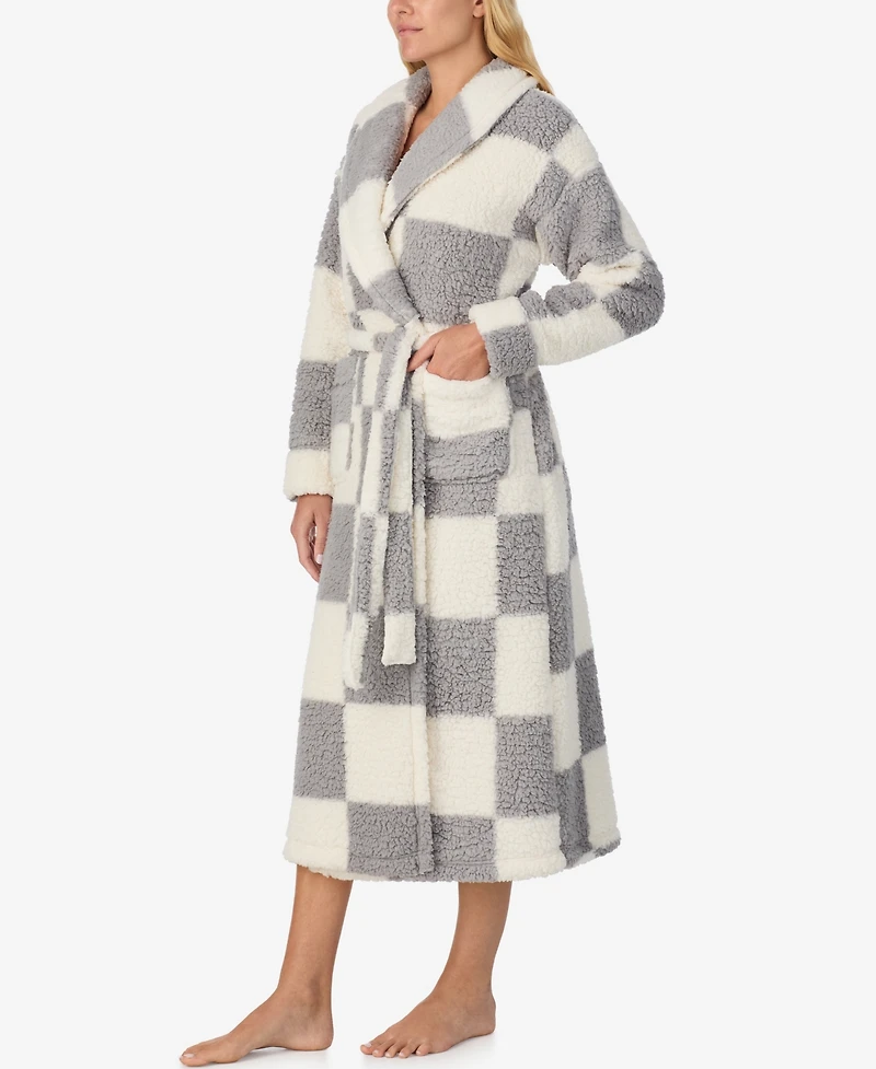 Sanctuary Women's Ultra-Cozy Belted Check Wrap Short Robe