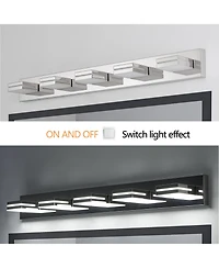 Streamdale Furniture Chrome Led Vanity Sconce with 5 Lights, Modern and Sleek