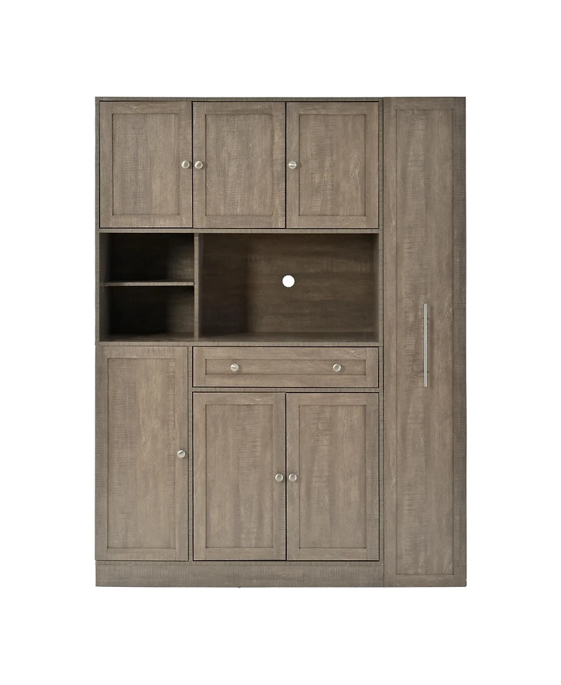 Streamdale Furniture Buffet with Hutch, Kitchen Pantry Storage Cabinet - Brown