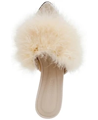 Steve Madden Women's Ashbey Feather Stiletto Dress Mules