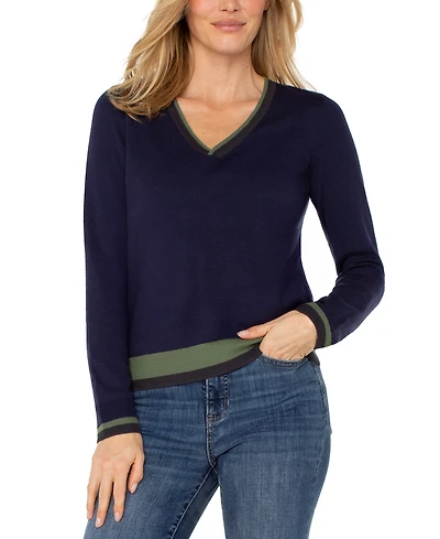 Liverpool Los Angeles Women's Long Sleeves Colorblock Sweater