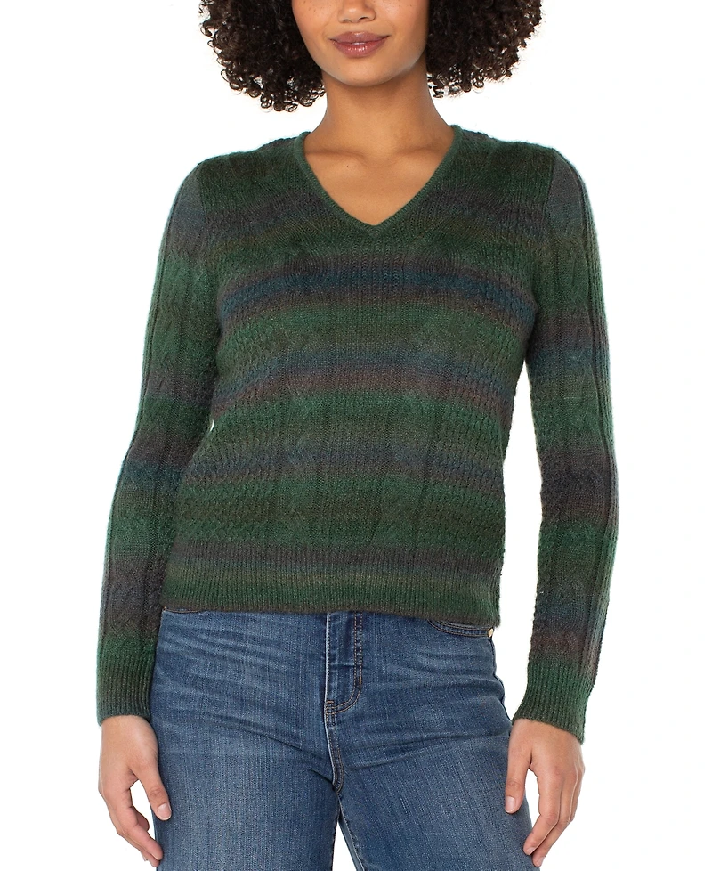 Liverpool Los Angeles Women's Dropped Shoulder V-Neck Sweater