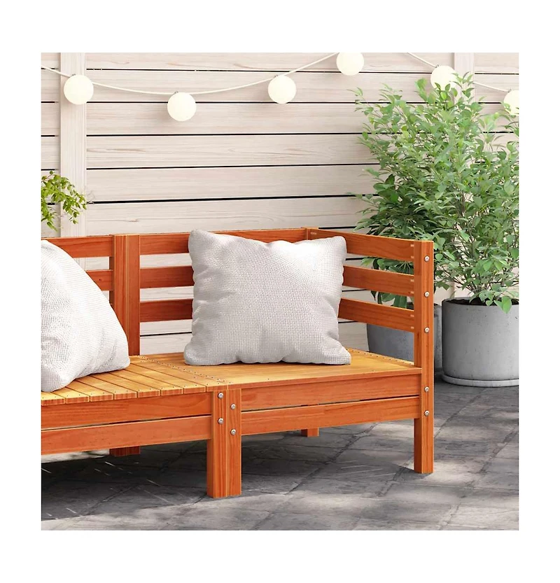 Garden Sofa Wax Brown Solid pine wood Medium Modular