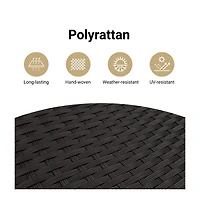 Garden Sofa Black Pe rattan 4-Seater Adjustable Feet