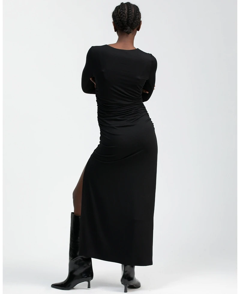 Pietro Brunelli Maternity Boat Neck Maxi Daphne Dress with Side Ruching
