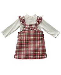 Blueberi Boulevard Girls 2T-6X 3-Piece Plaid Jumper, Top and Crossbody Set