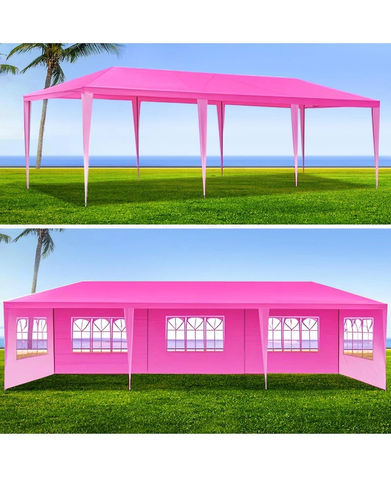 Streamdale Furniture 10x30' Wedding Party Canopy Tent Gazebo w/ 8 Sidewalls - Pink