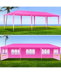 Streamdale Furniture 10x30' Wedding Party Canopy Tent Gazebo w/ 8 Sidewalls - Pink