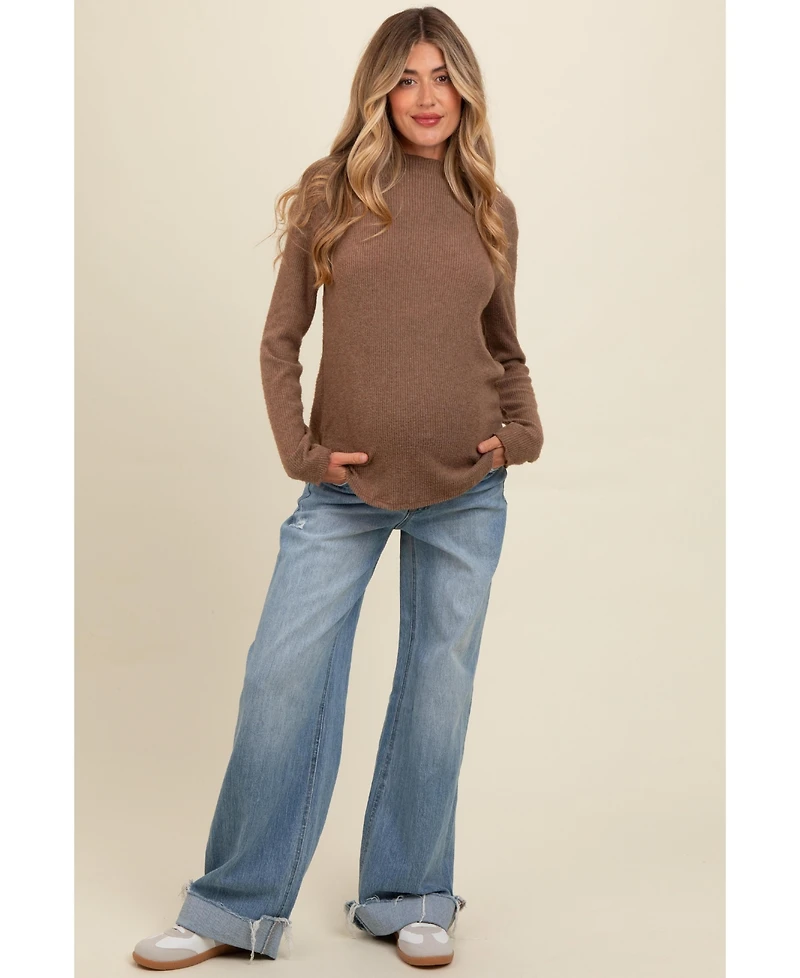 Pinkblush Maternity Light Blue Cuffed Baggy Wide Leg Jeans
