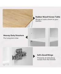 47.2" Expandable Kitchen Island with Slide-Out Dining Table, Storage Drawers, Cabinets & Usb Charging Station-Maison Boucle - Single kitchen island