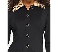 Seni & Cade Juniors' Cheetah Trim Jacket Dress