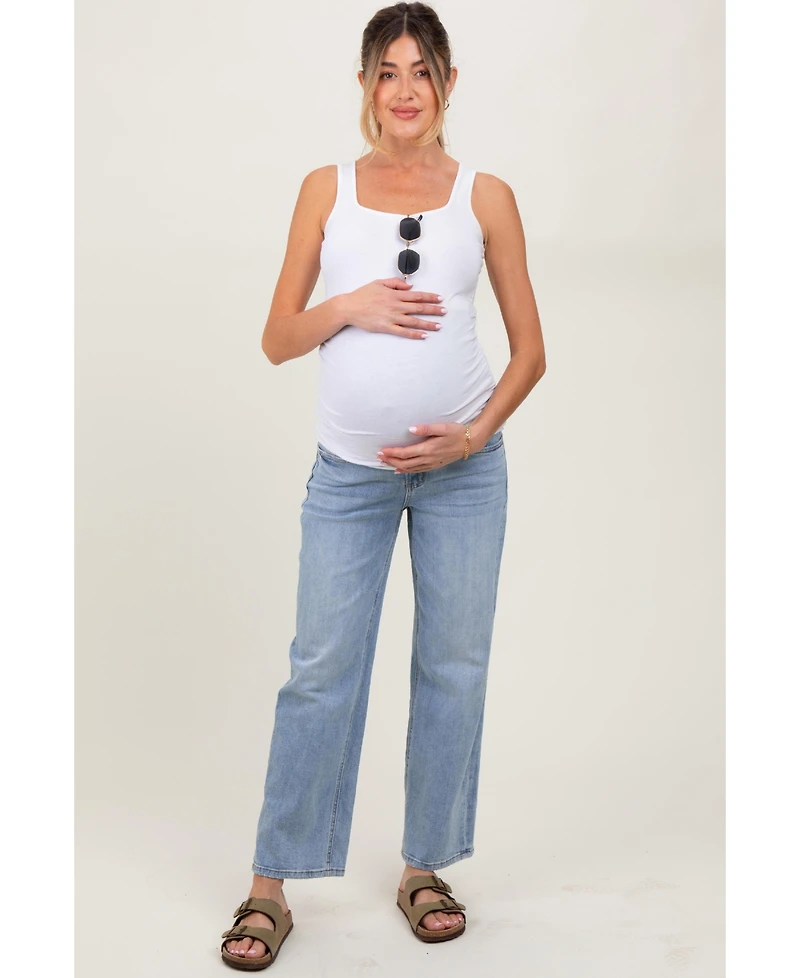 Pinkblush Maternity Blue Straight Leg Ankle Jeans