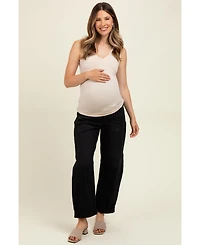 Pinkblush Maternity Black Rolled Cuff Barrel Leg Jeans