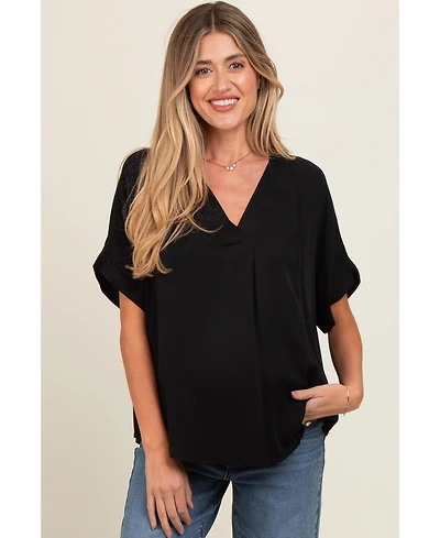 Pinkblush Maternity Olive V-Neck Pin-Tuck Detail Top