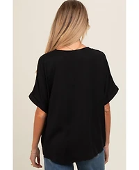Pinkblush Maternity Olive V-Neck Pin-Tuck Detail Top