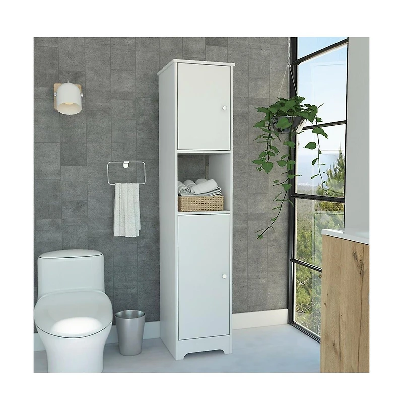 Tuhome Ibis Linen Cabinet White Mdf