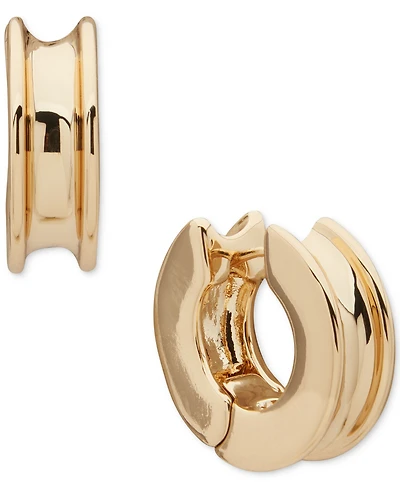 Anne Klein Gold-Tone Concave Shape Huggie Earrings