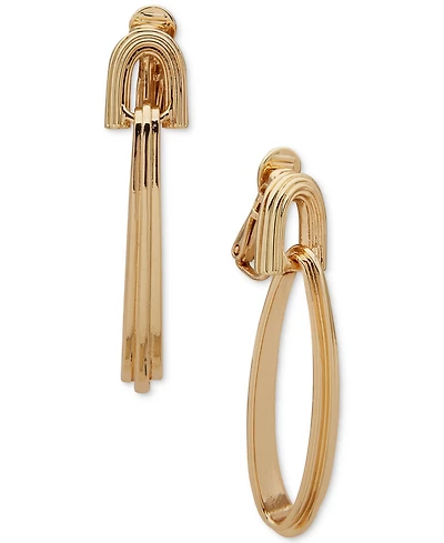 Anne Klein Gold-Tone Fluted Linear Earrings
