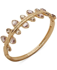 Anne Klein Gold-Tone 2 Row Spiked Stone Open Bracelet