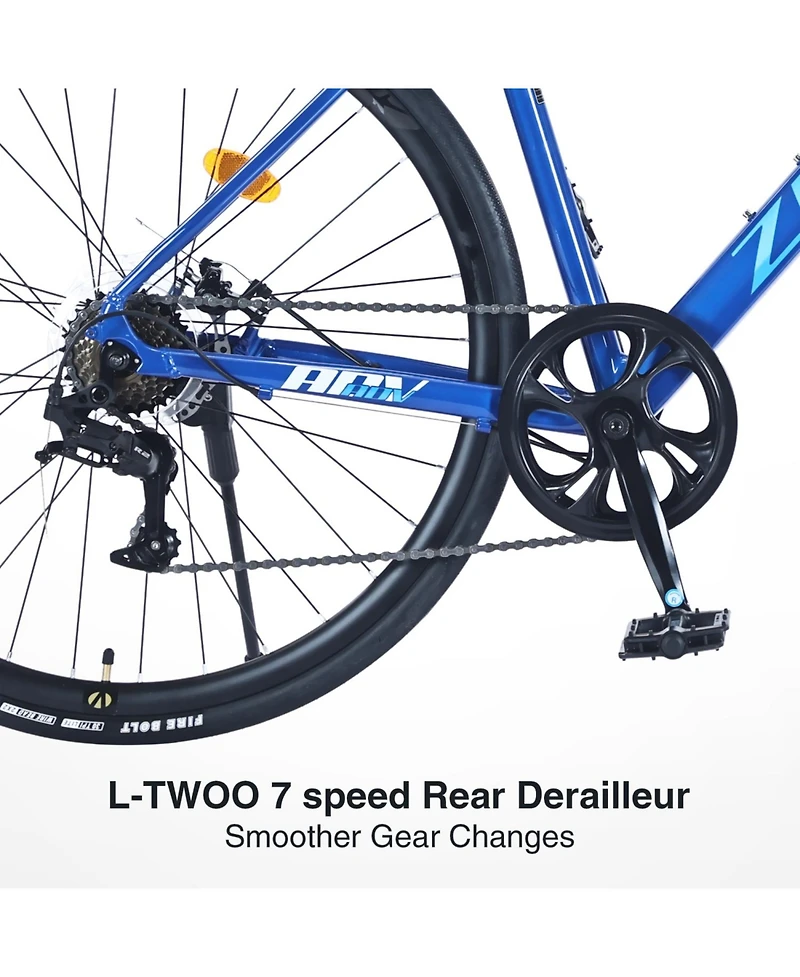 Streamdale Furniture 700C Road Bike, 7 Speed Road Bike, for Men Women, Aluminum Alloy Frame