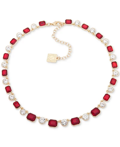 Anne Klein Glass Stones Gold-Tone Single Strand Necklace