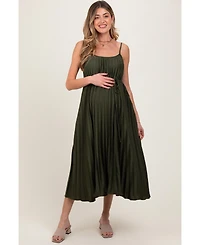 Pinkblush Maternity Light Blue Pleated Sash Tie Midi Dress