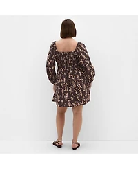 City Chic Women's Abbie Long Sleeve Print Mini Dress