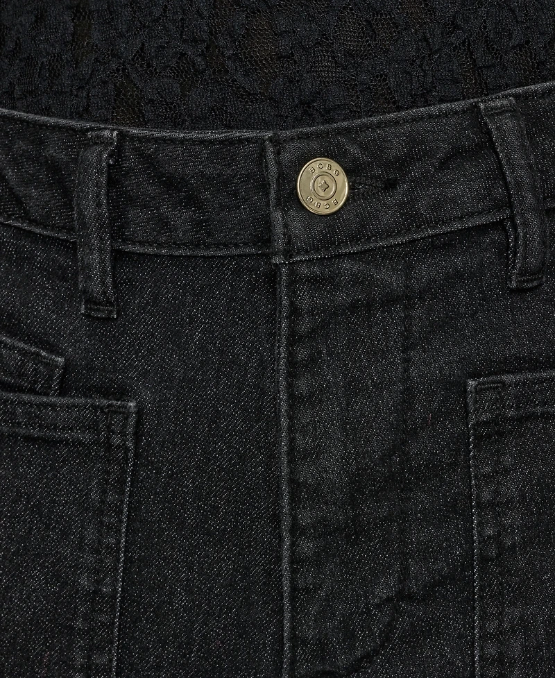 Bcbg Women's Barrel Leg Knee Seam Mid Rise Jeans