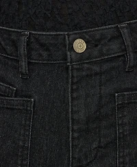 Bcbg Women's Barrel Leg Knee Seam Mid Rise Jeans