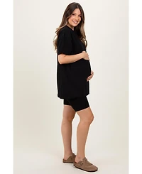 Pinkblush Maternity Black Biker Shorts Set