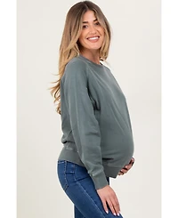 Pinkblush Maternity Light Olive French Terry Vintage Wash Pullover