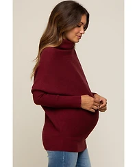 Pinkblush Maternity Burgundy Funnel Neck Dolman Sleeve Sweater