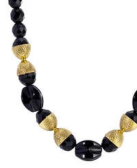 2028 Gold-tone Jet Bead Necklace