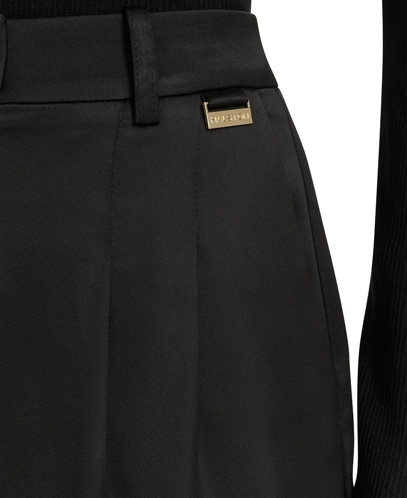 Halston Women's Pull-On Ponte Wide Leg Trousers