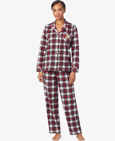 Lauren Ralph Women's Long Sleeves Notch Collar Pajama Set