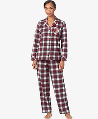 Lauren Ralph Women's Long Sleeves Notch Collar Pajama Set