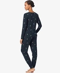 Lauren Ralph Lauren Women's Long Sleeves Henley Jogger Pajama Set