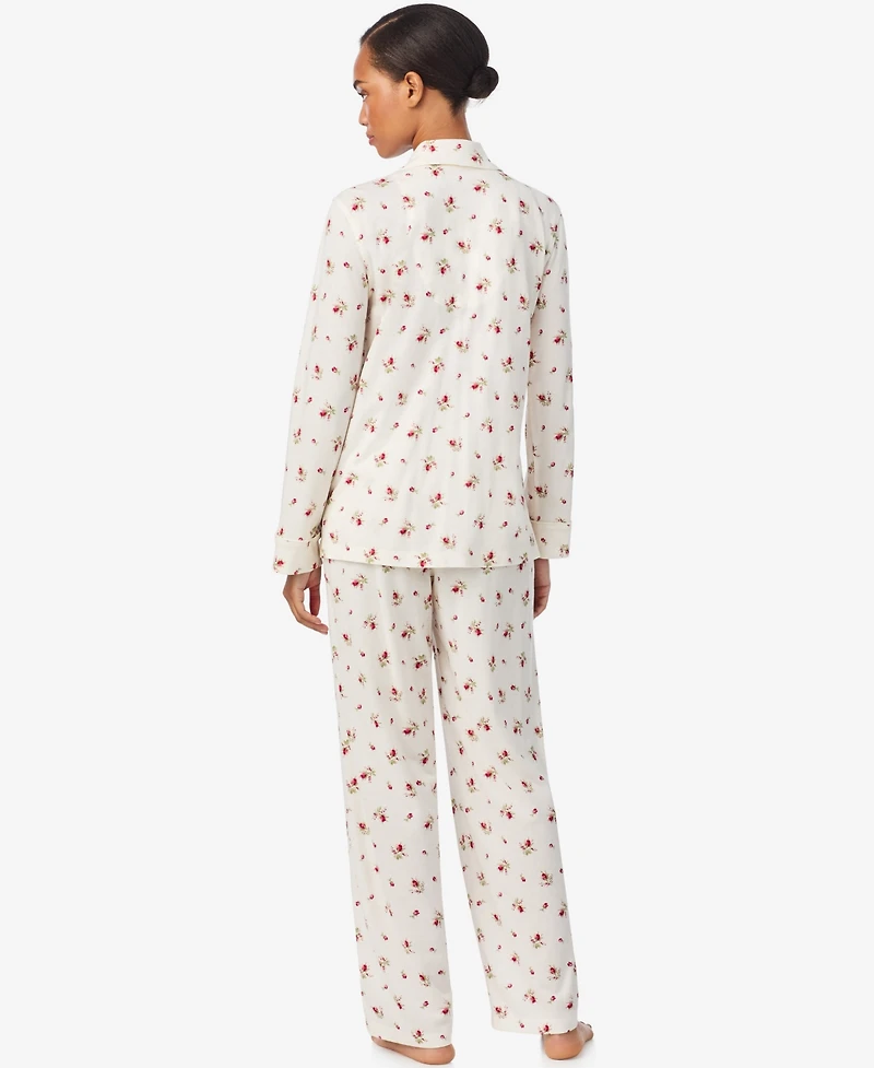 Lauren Ralph Women's Long Sleeves Notch Collar Pajama Set