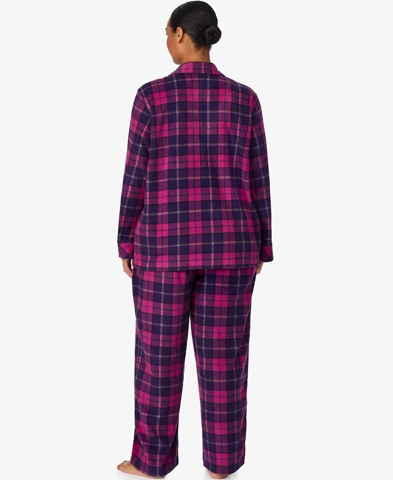 Lauren Ralph Plus Long Sleeves Notch Collar Pajama Set