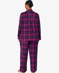 Lauren Ralph Plus Long Sleeves Notch Collar Pajama Set