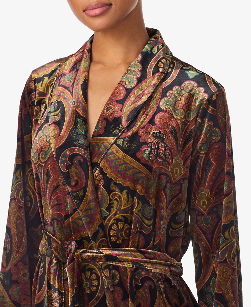Lauren Ralph Women's Long Sleeves Shawl Collar Robe