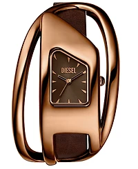 Diesel Women's Wrap-d Quartz Three-Hand Brown Leather Watch, 44mm