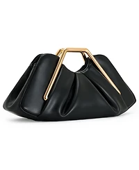 Lila Metal Frame Clutch - Black