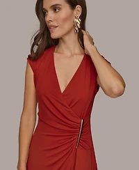 Donna Karan New York Women's V-Neck Midi Dress