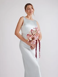 Six Stories Cowl Back Satin Bridesmaid Dress