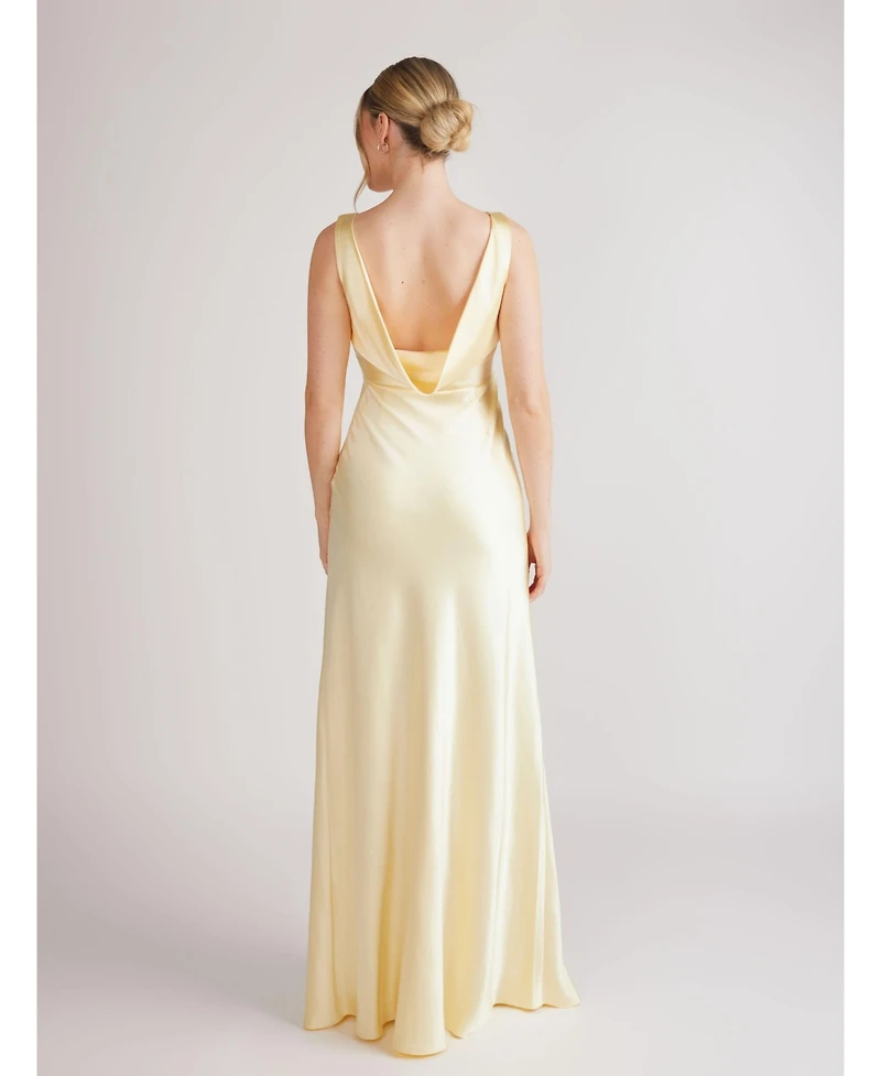 Six Stories Cowl Back Satin Bridesmaid Dress