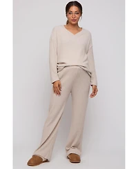 Pinkblush Maternity Ribbed Soft Knit Long Sleeve Pajama Set