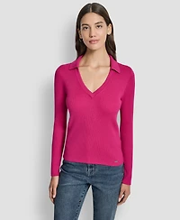 Dkny Jeans Women's Ribbed Long Sleeve Sweater